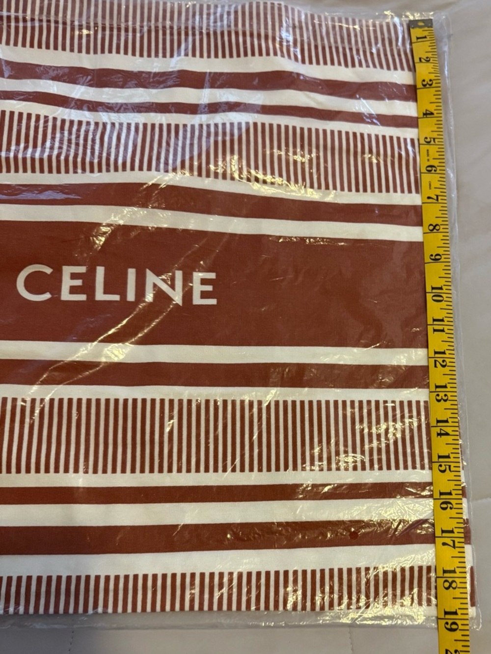 NEW Celine VIP (GWP) Burnt Orange & Cream or Blue Striped Canvas Tote - Picture 2 of 6